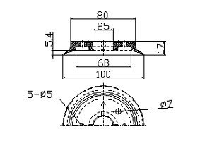 VP R 标准型单层真空吸盘 